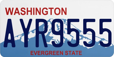 WA license plate AYR9555