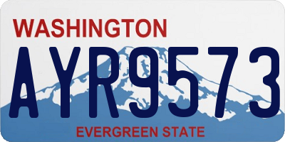 WA license plate AYR9573