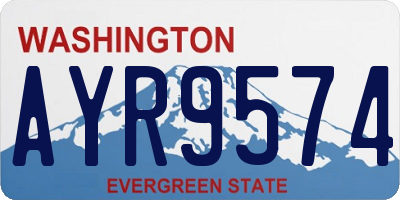 WA license plate AYR9574