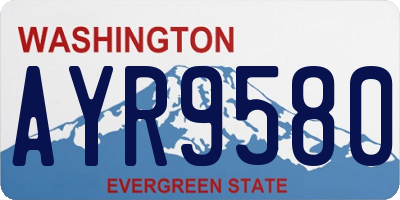 WA license plate AYR9580