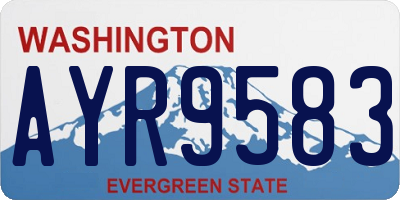 WA license plate AYR9583