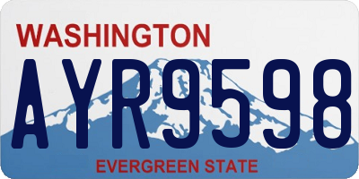 WA license plate AYR9598