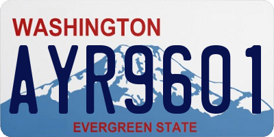 WA license plate AYR9601