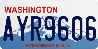 WA license plate AYR9606