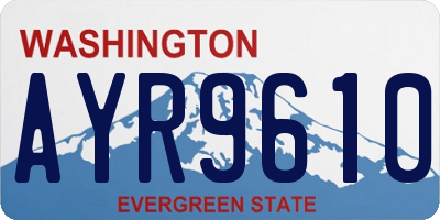 WA license plate AYR9610