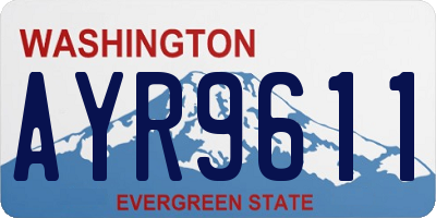 WA license plate AYR9611