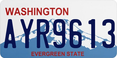 WA license plate AYR9613
