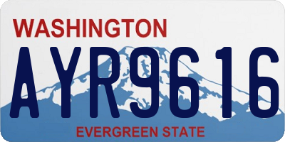 WA license plate AYR9616