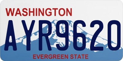 WA license plate AYR9620