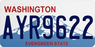 WA license plate AYR9622