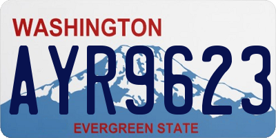 WA license plate AYR9623