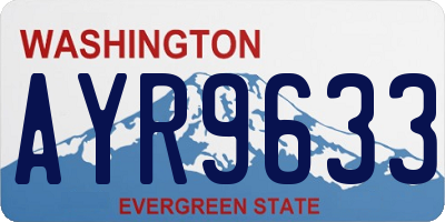 WA license plate AYR9633