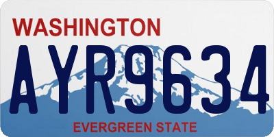 WA license plate AYR9634