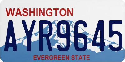 WA license plate AYR9645