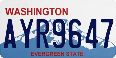 WA license plate AYR9647