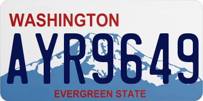 WA license plate AYR9649