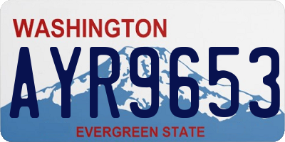 WA license plate AYR9653