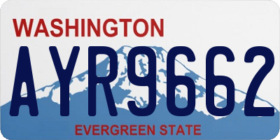 WA license plate AYR9662