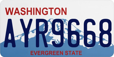 WA license plate AYR9668