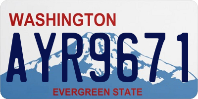 WA license plate AYR9671