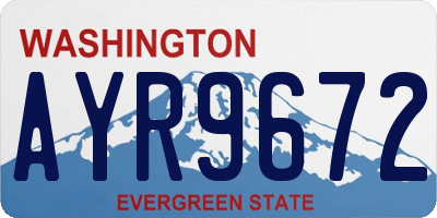 WA license plate AYR9672