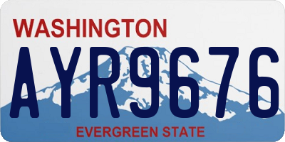 WA license plate AYR9676