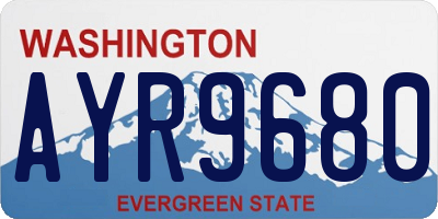 WA license plate AYR9680