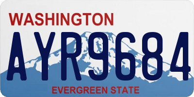 WA license plate AYR9684