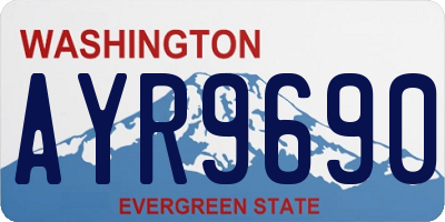 WA license plate AYR9690