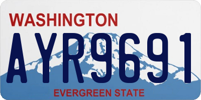 WA license plate AYR9691