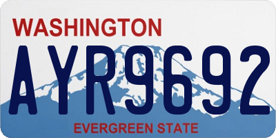 WA license plate AYR9692