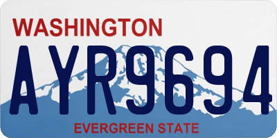 WA license plate AYR9694