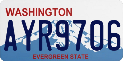 WA license plate AYR9706