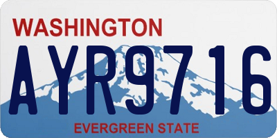 WA license plate AYR9716