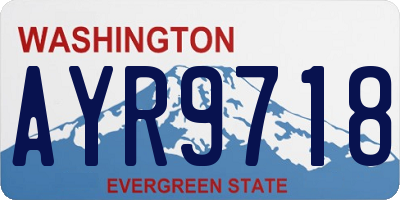 WA license plate AYR9718