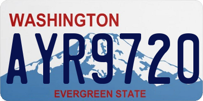 WA license plate AYR9720