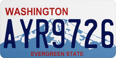 WA license plate AYR9726