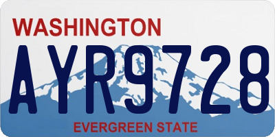 WA license plate AYR9728