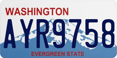 WA license plate AYR9758