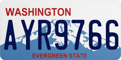 WA license plate AYR9766