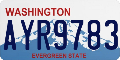WA license plate AYR9783