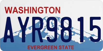 WA license plate AYR9815