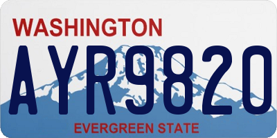 WA license plate AYR9820