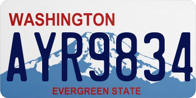 WA license plate AYR9834