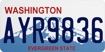 WA license plate AYR9836