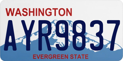 WA license plate AYR9837