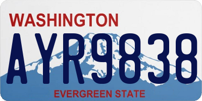 WA license plate AYR9838