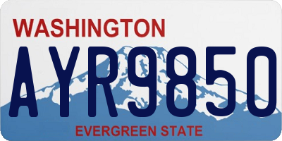 WA license plate AYR9850