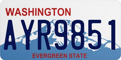 WA license plate AYR9851