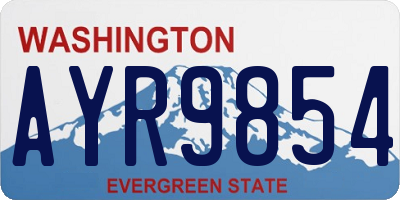 WA license plate AYR9854